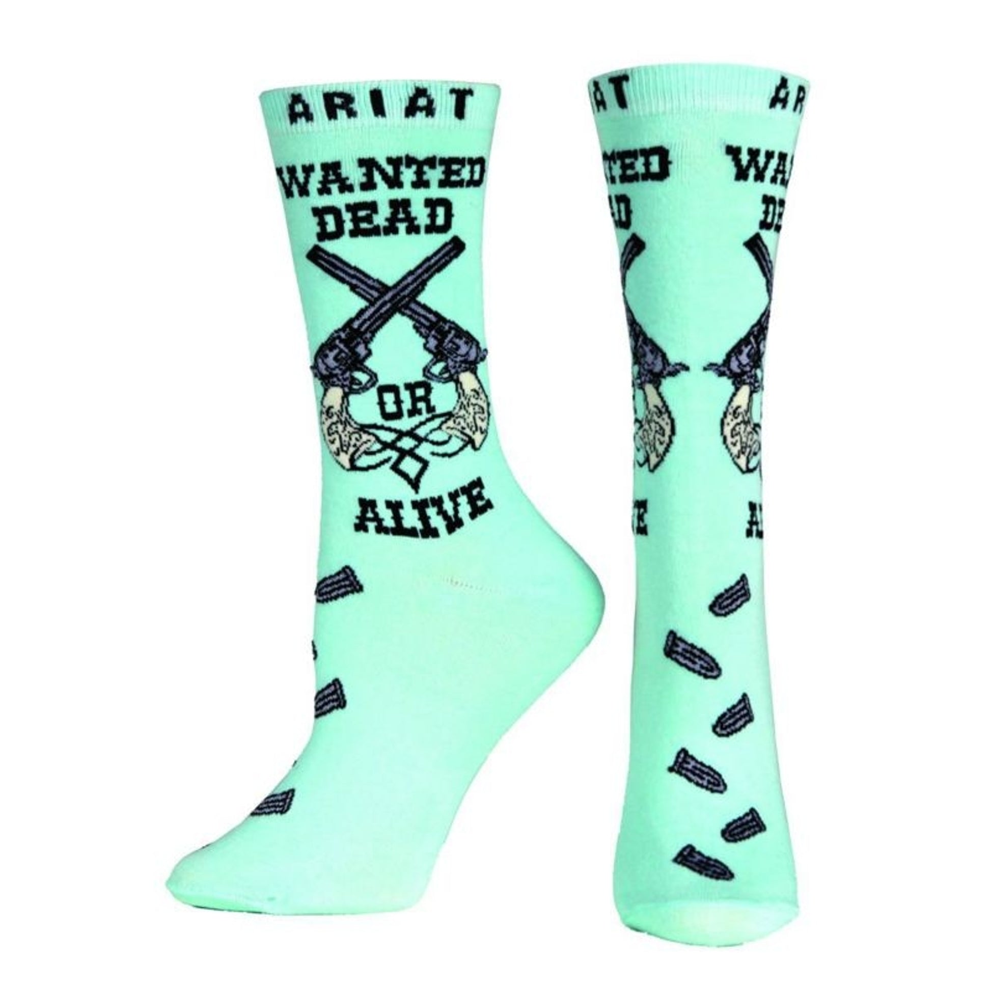 Ariat Womens Wanted Crew Sock Aqua