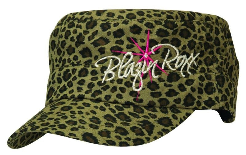 Blazin Roxx Cheetah Print Military Cap Green