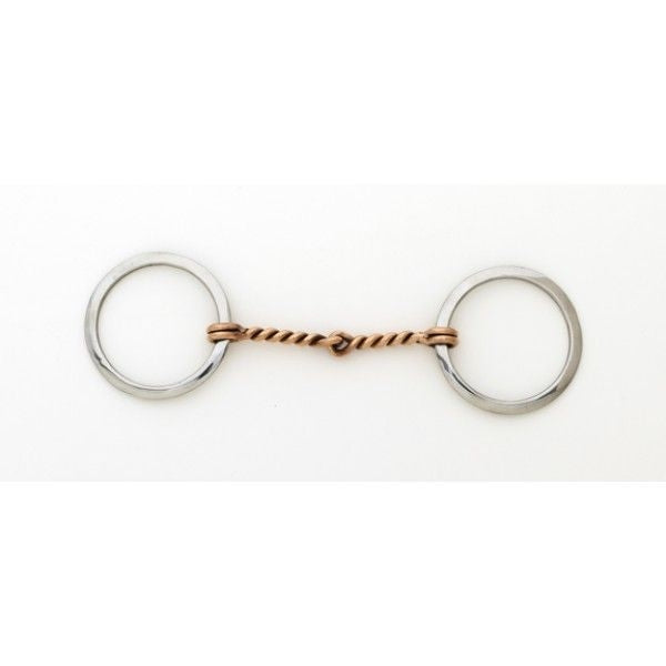 Turn-Two Equine Copper Twist Flat Ring Bit 5 Brn