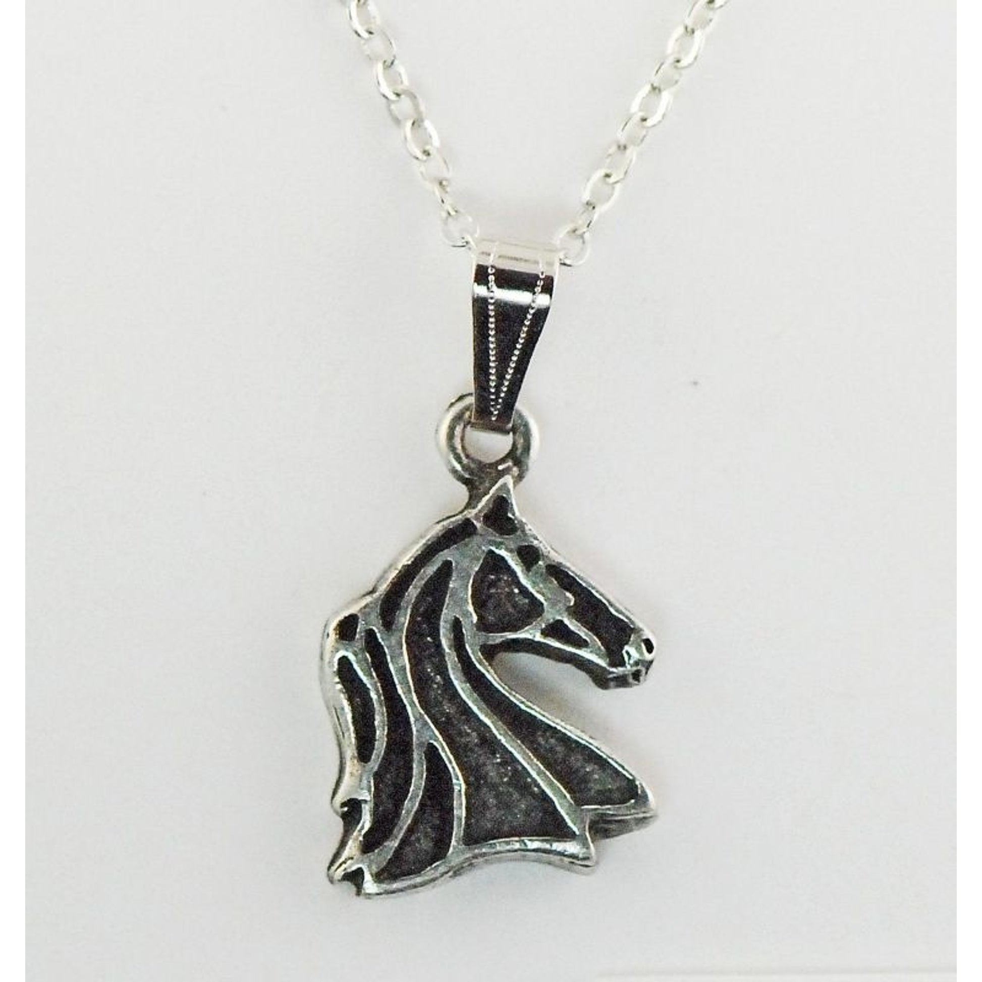 Finishing Touch Outline Horse Head Necklace Silv
