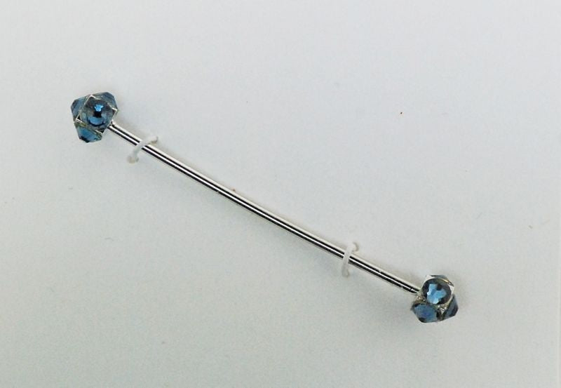 Finishing Touch Crystal Collar Bar Denim/Rhodium