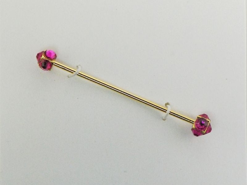 Finishing Touch Crystal Collar Bar Fuschia/Gold
