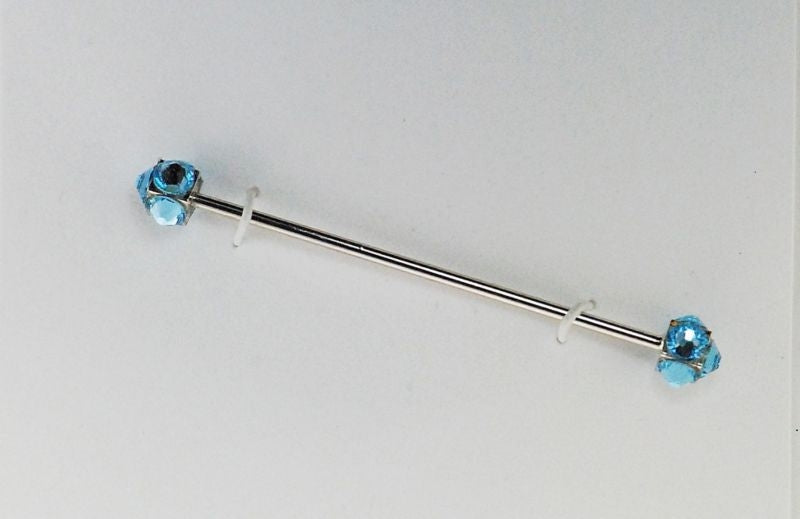 Finishing Touch Crystal Collar Bar Aqua/Rhodium