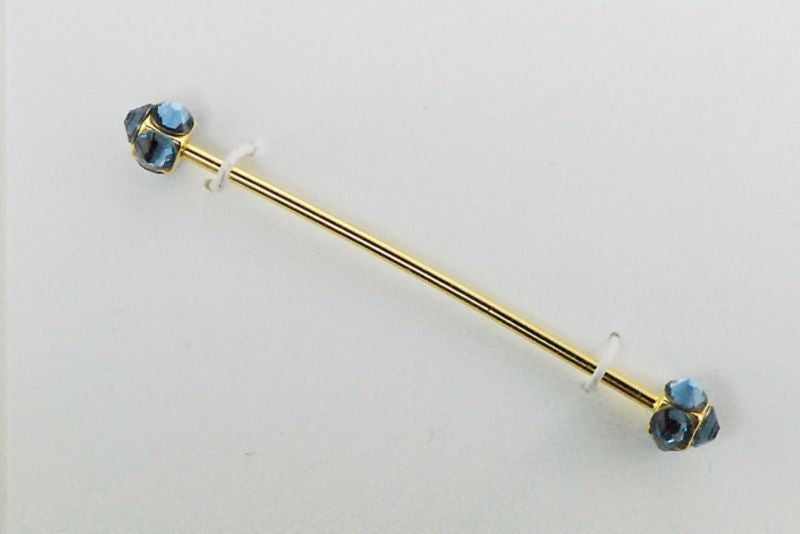 Finishing Touch Crystal Collar Bar Denim/Gold
