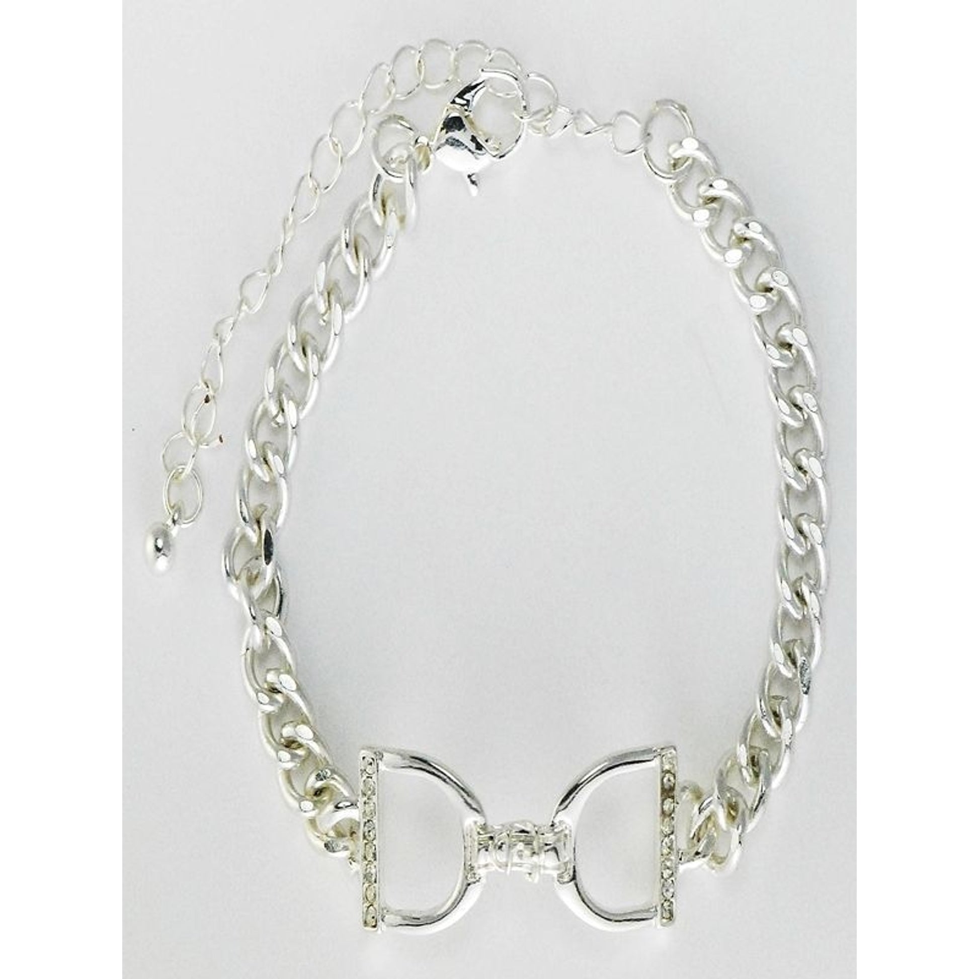 Finishing Touch Stirrup with Stones Bracelet Clear