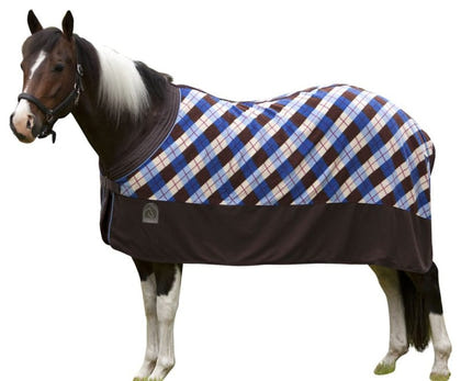 EOUS Patterned Fleece Horse Cooler 69 Blu/Brn