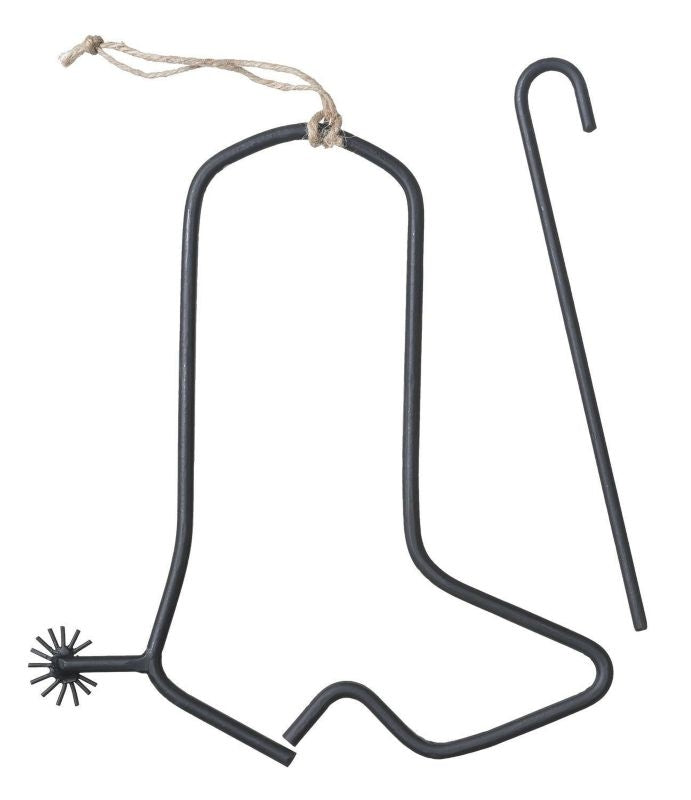 Gift Corral Cowboy Boot Dinner Bell TriangleBk/Wh