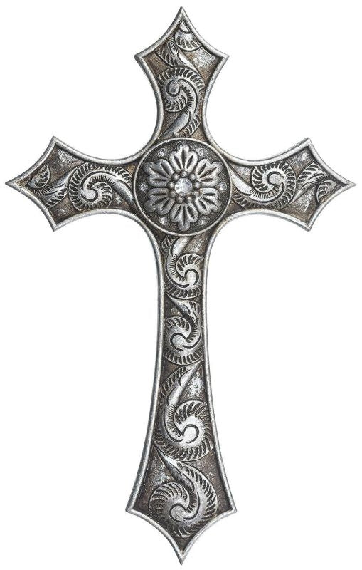 Gift Corral Cross Silver Concho 4 x 6 Bk/Wh