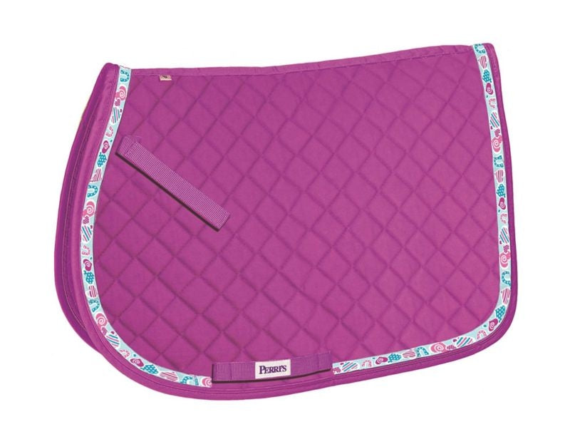 Perrifts Pony Saddle Pad with Ribbon Trim Hearts Ras