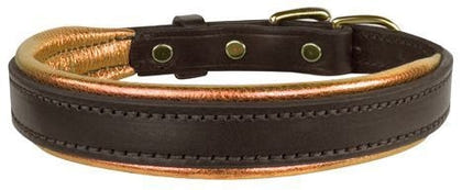 Perris Metallic Pad Leather Dog Collar LG HavPlat