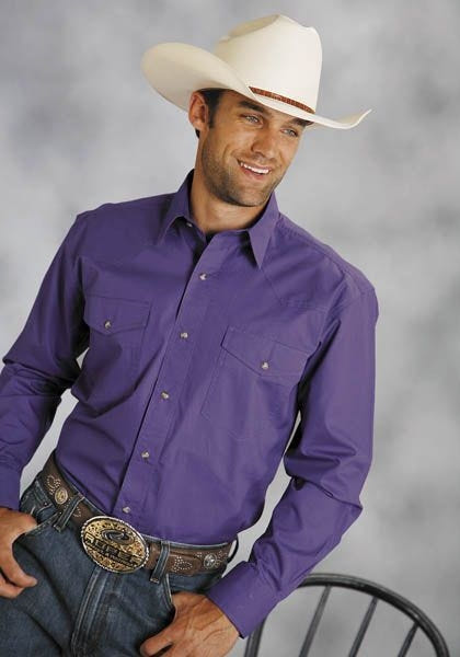 Roper Mens Poplin Shirt LS Shirt