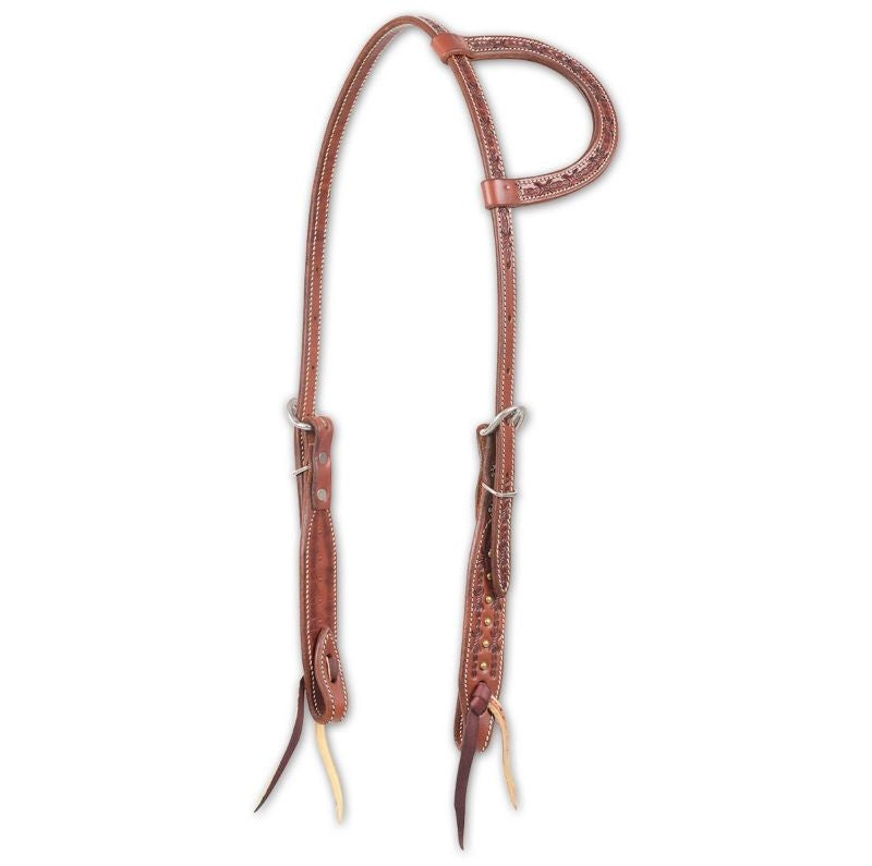 Martin Barbwire Brass Dots Slip Ear Headstall Brn