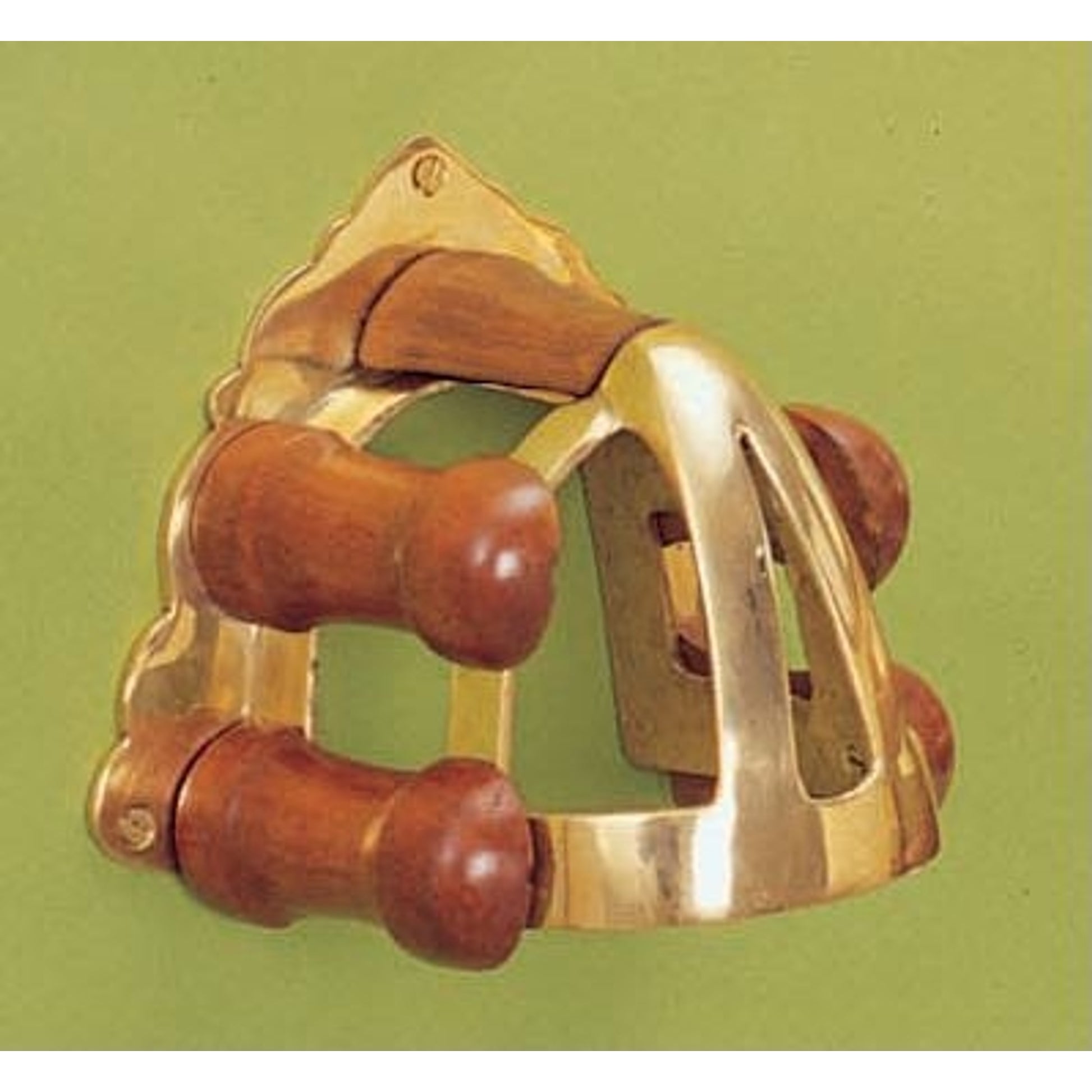 Horse Fare Brass And Wood Bridle Rack