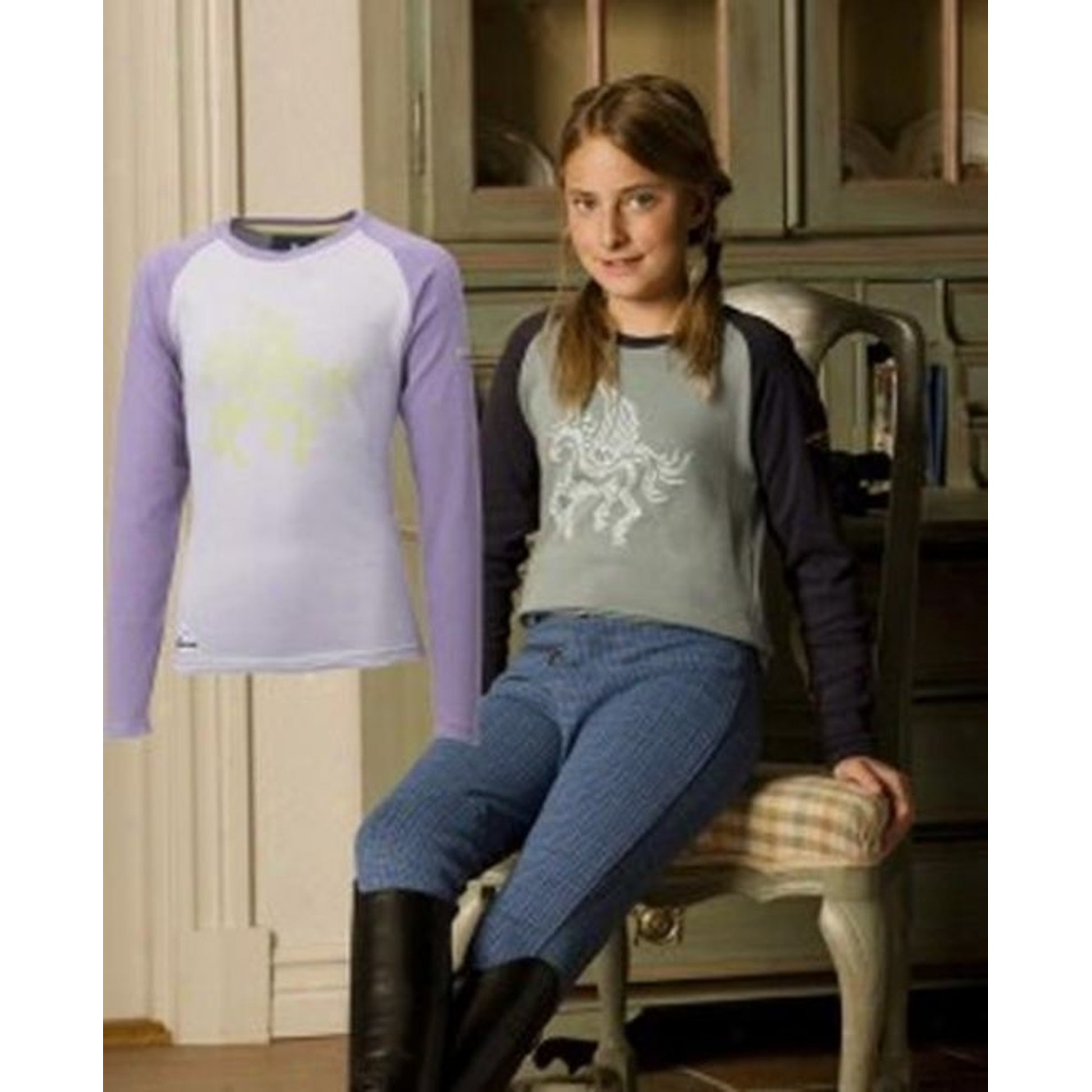Mountain Horse Kids Pegasus Top Jr M Navy
