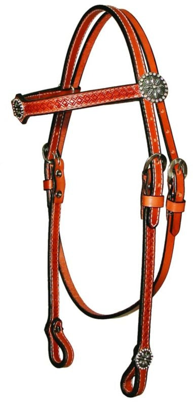 Antique Ab Crystal Browband Headstall Horse Brn