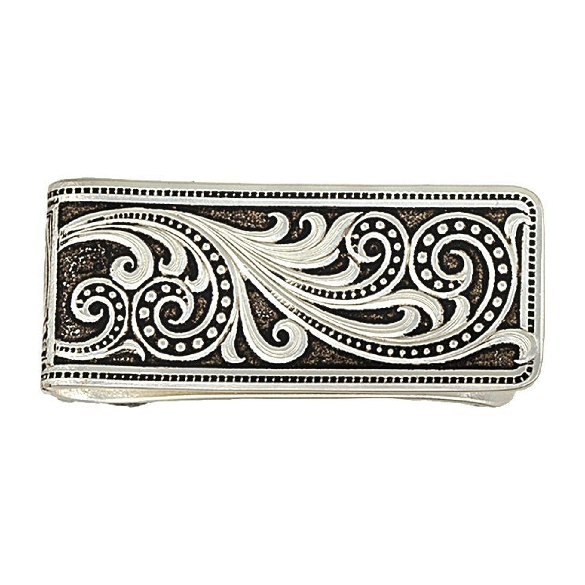 Western Lace Whisper Money ClipBk/Wh