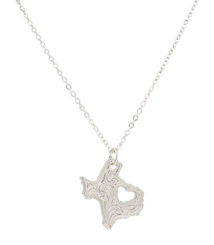 Montana Silversmiths I Heart Texas NecklaceBk/Wh