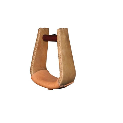 3Deep Rawhide Roper Laced Edge Stirrup 3 Neck Brn
