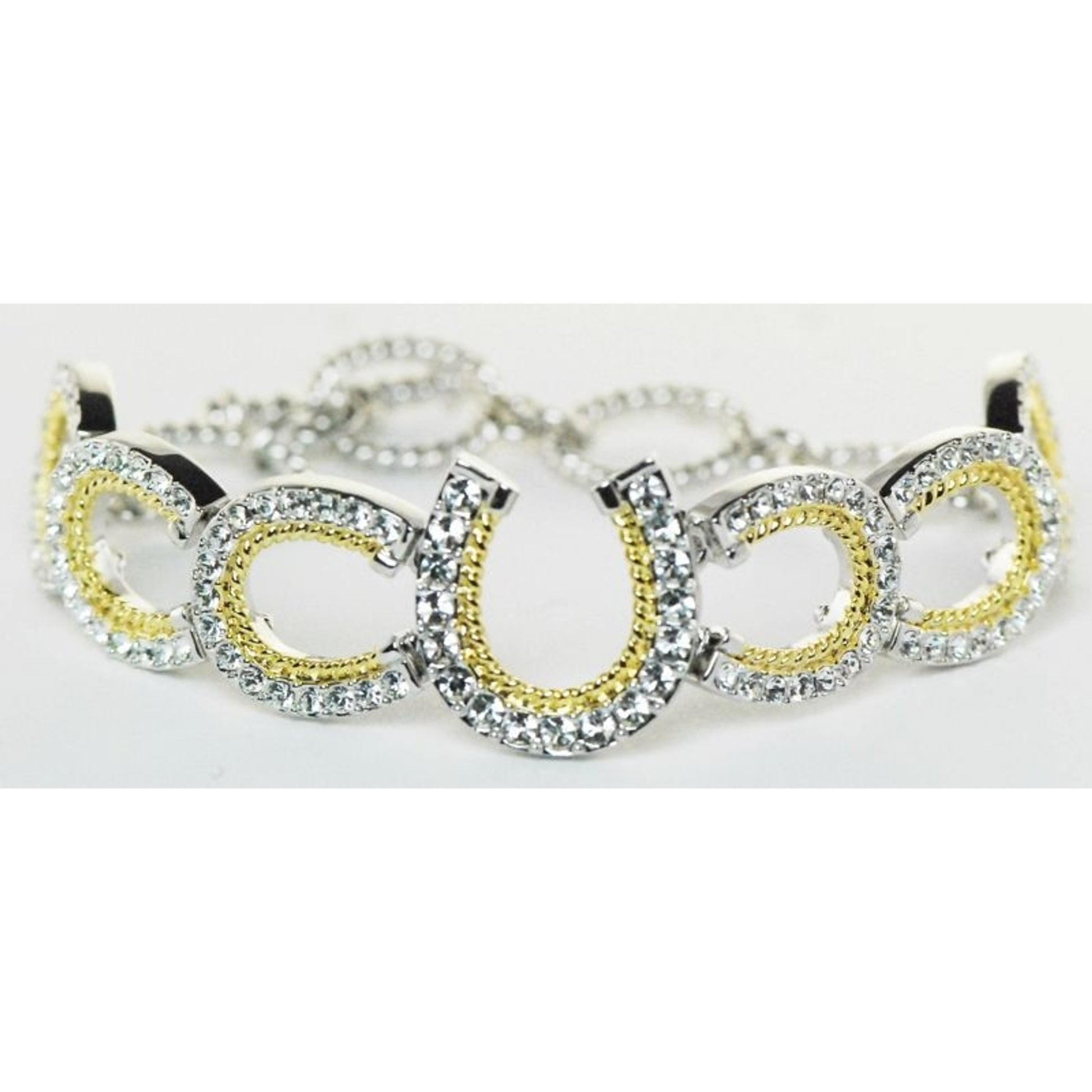 Western Edge Horseshoes Rope Bracelet Gold
