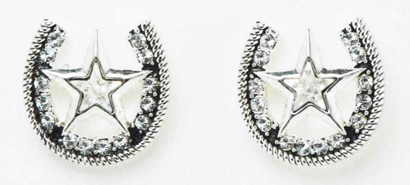 Jewelry Star/Horseshoe Earrings Crystal