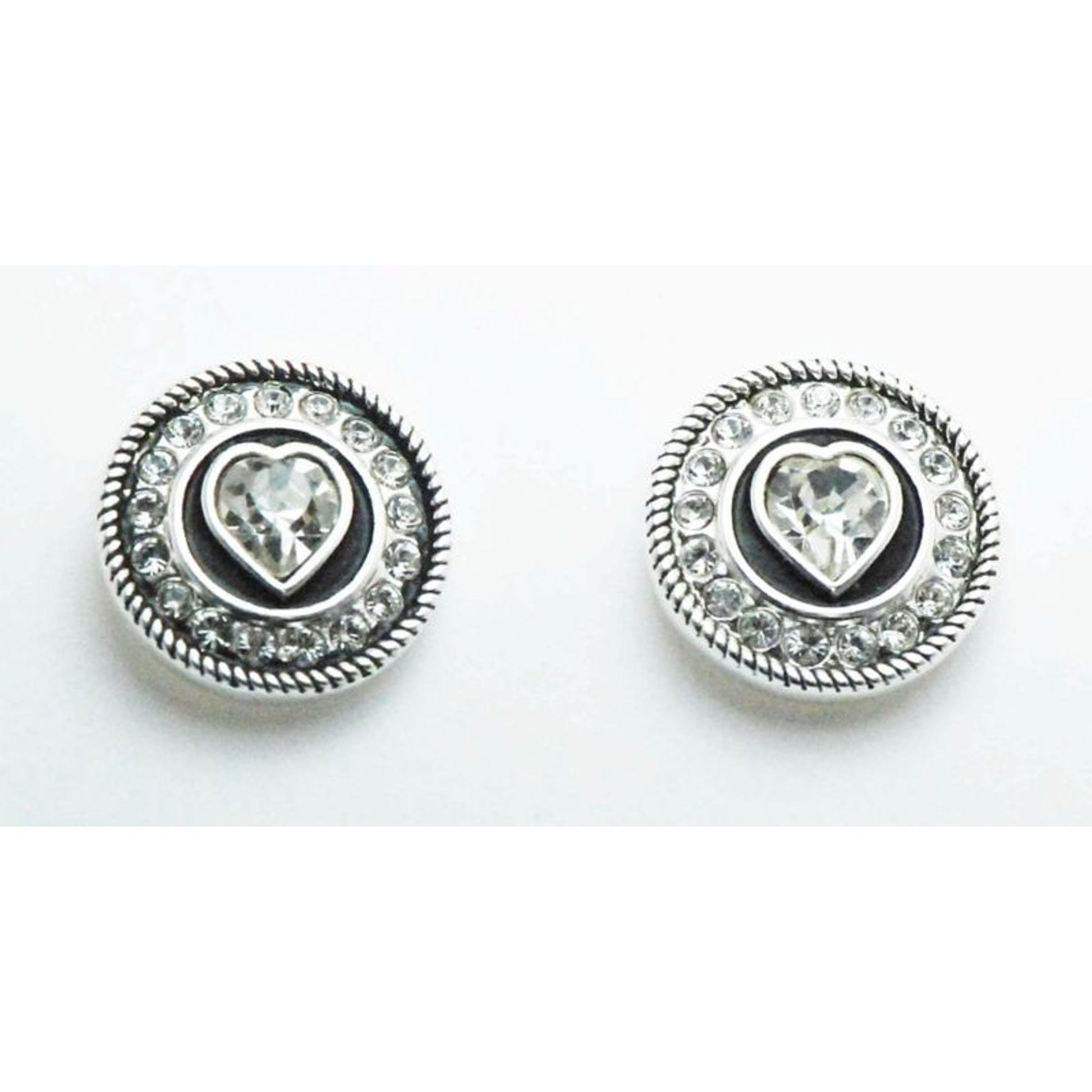 Western Edge Concho Heart Earrings Crystal