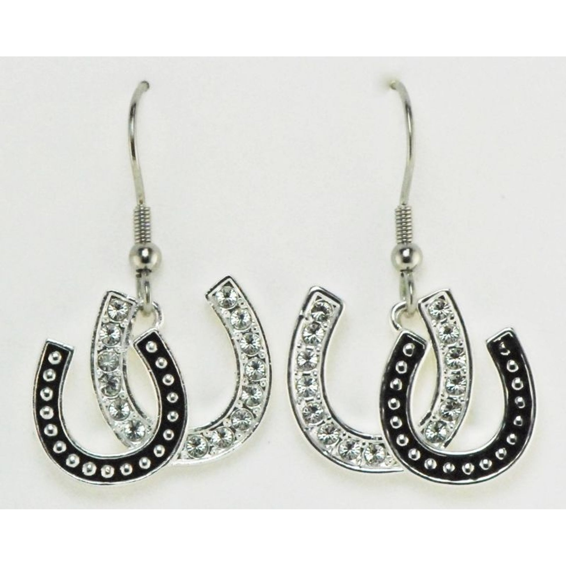 Western Edge Double Horseshoe Earrings
