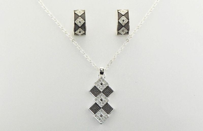 Western Edge Diamond Stone Jewelry Set Crystal