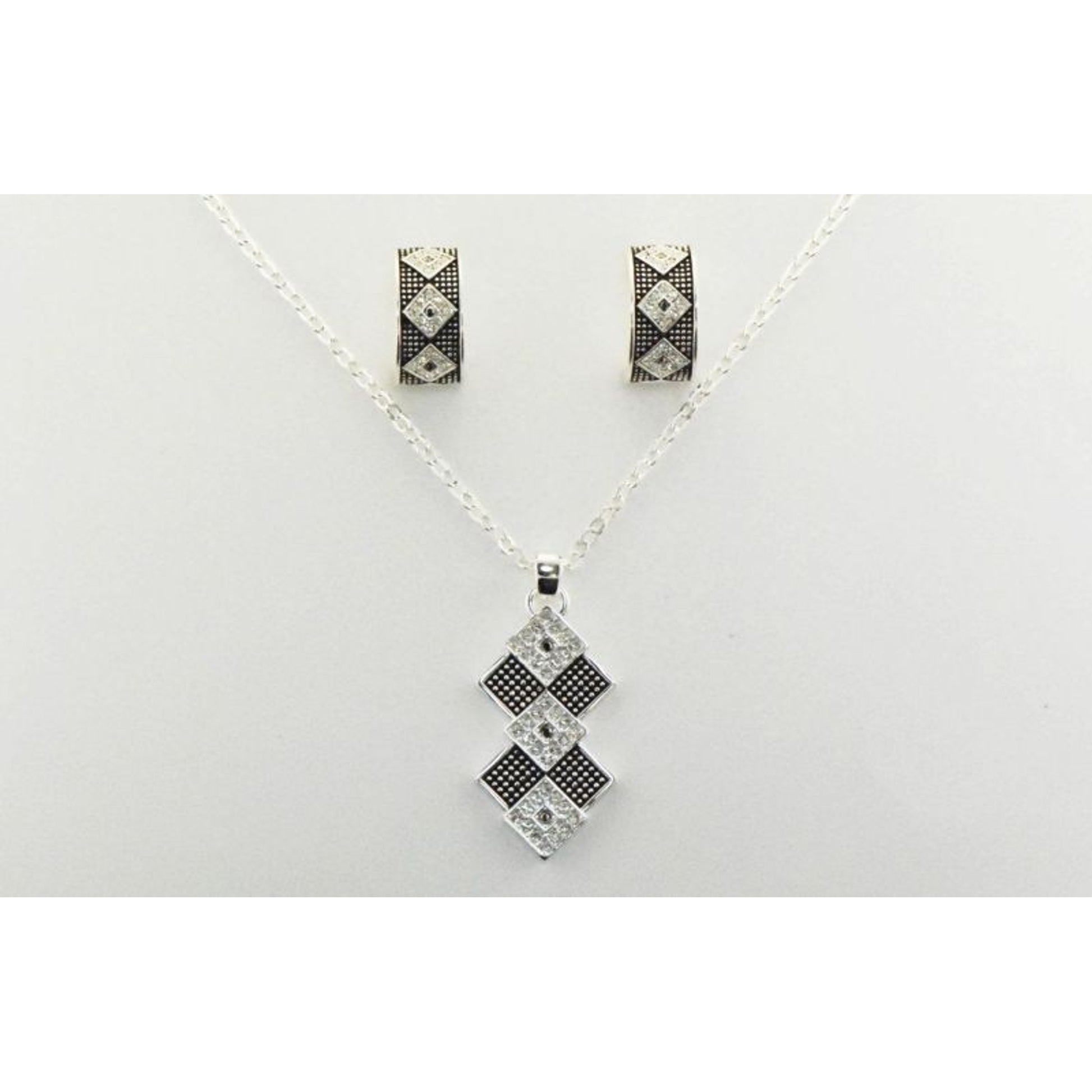 Western Edge Diamond Stone Jewelry Set Crystal