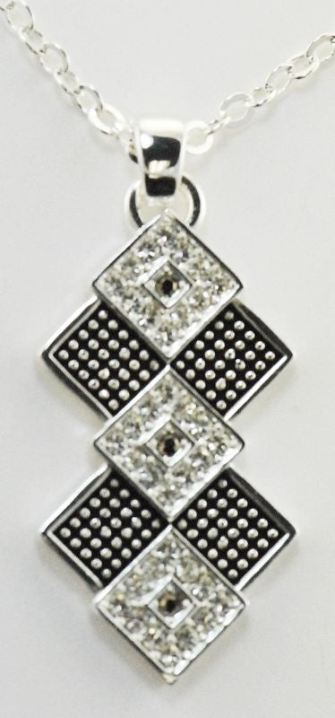 Western Edge Diamond Stone Necklace Crystal