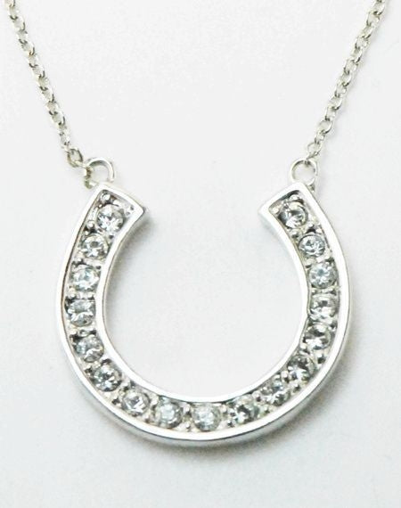 Western Edge Crystal Horseshoe Necklace Crystal
