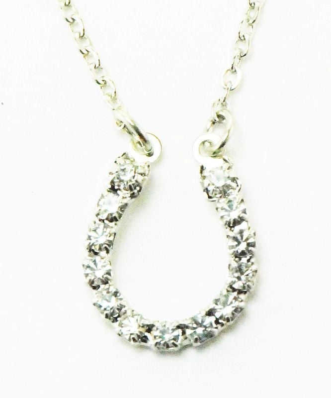 Western Edge Rhinestone Horseshoe Necklace