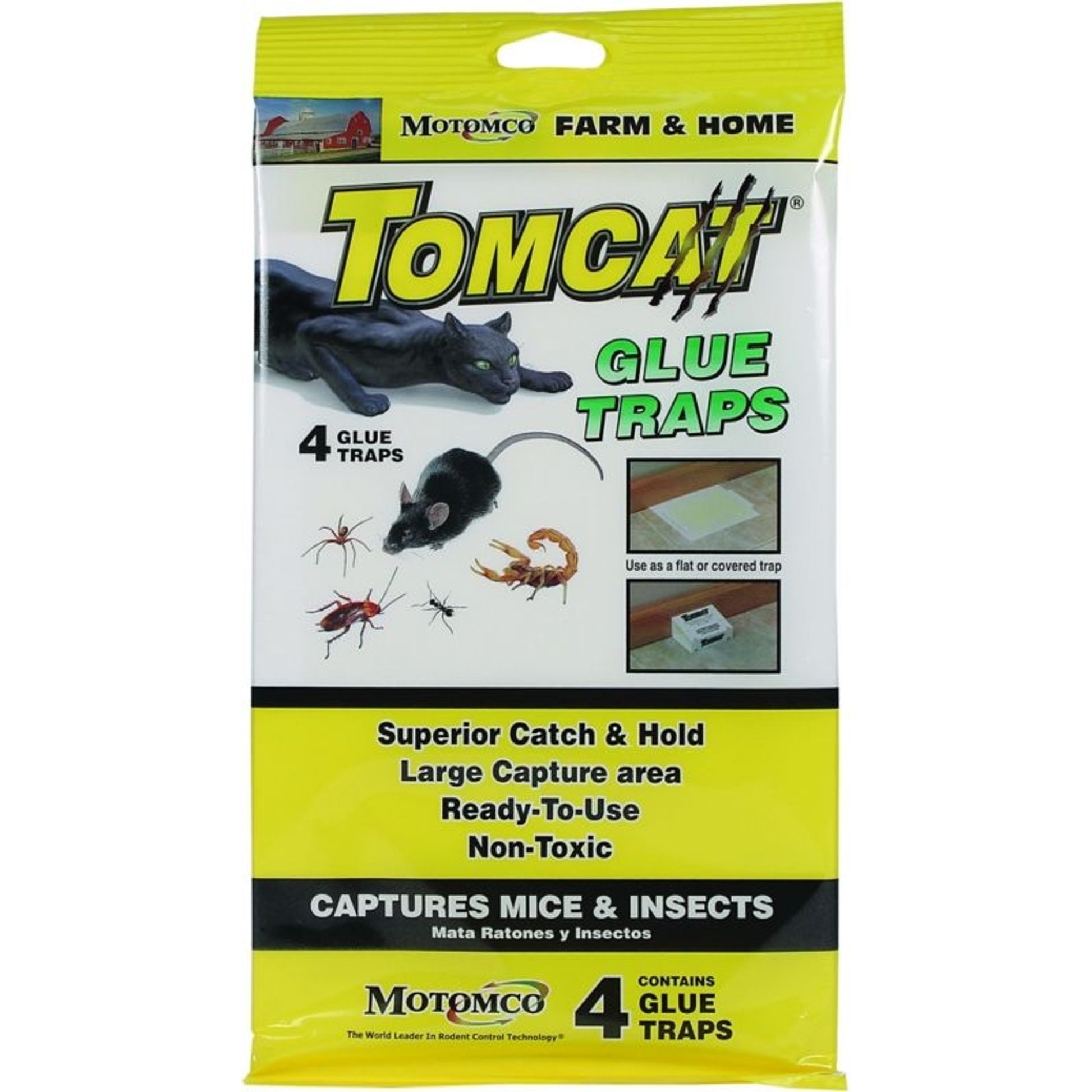 Tomcat Glue Traps For Mice And Insects 4 Pack