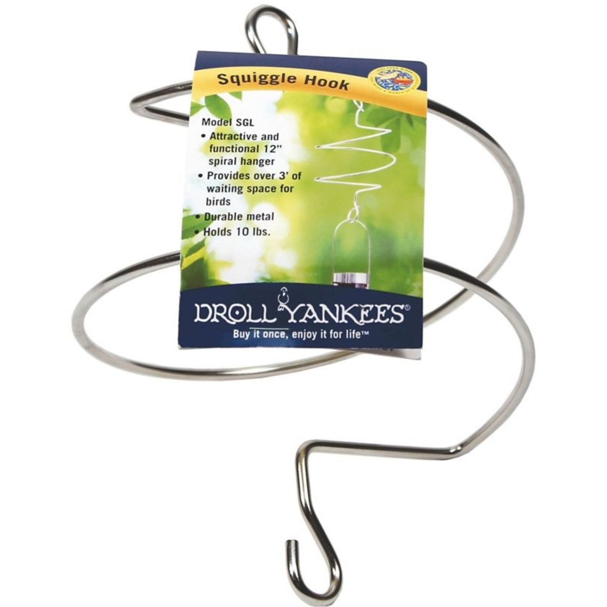 Squiggle Bird Feeder Hook 12/Hlds 10Lb Silver