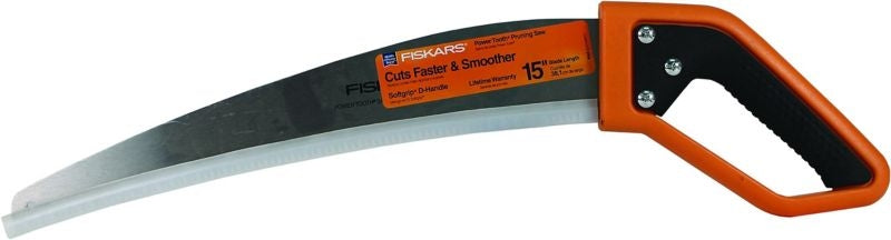Fiskars Powertooth D-Handle Soft Grip Saw 15in Blk