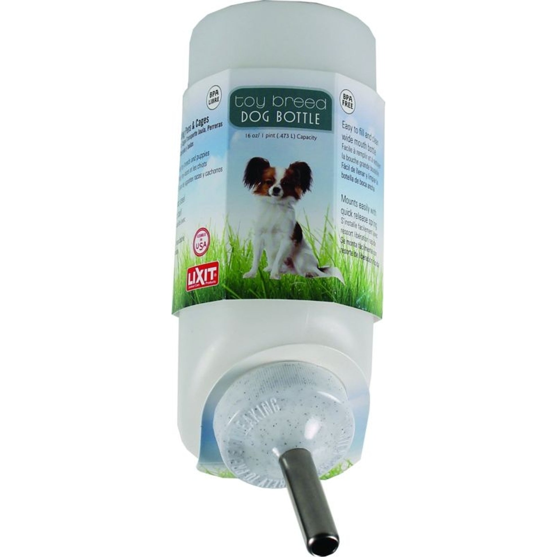 Lixit Toy Breed Dog Water Bottle 16oz Opaque