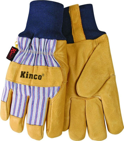 Kinco Lined Suede Pigskin Knit Wrist Glove
