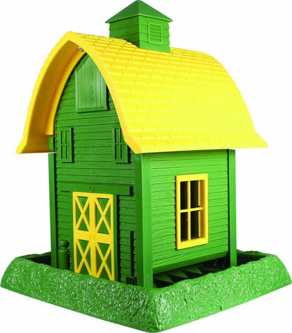 Village Collection Barn Bird Feeder 8lb Red/Gr/Wh