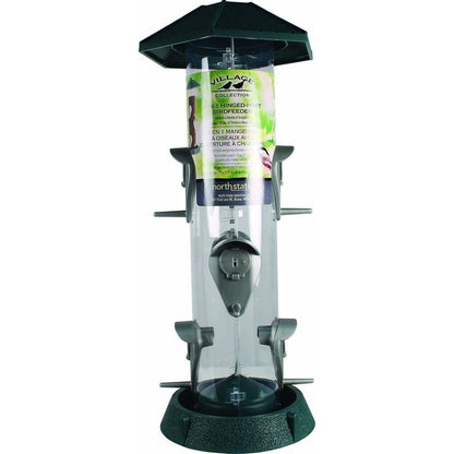 2-In-1 Hinged-Port Bird Feeder 1.5 Lb Red/Clear