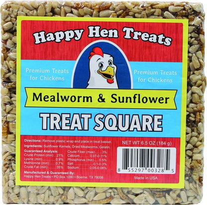 Happy Hen Treats Treat Square 7.5oz Mealwrm/Peanut
