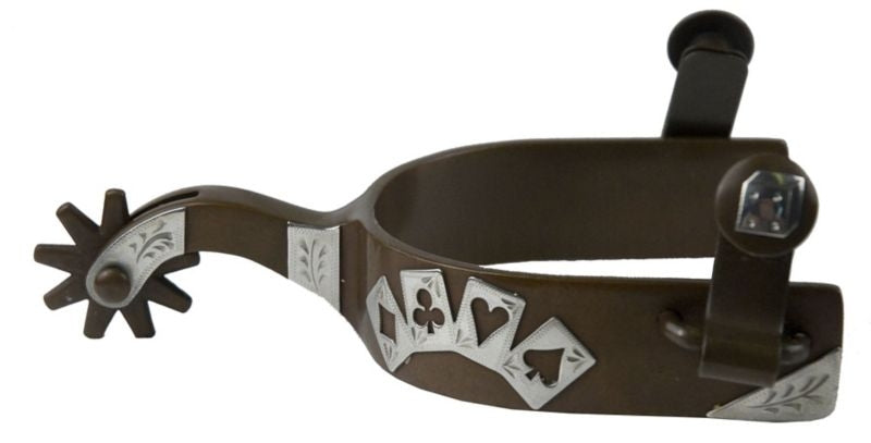 Metalab Poker Card Mens Spur 2 Shank 1 Band Brn