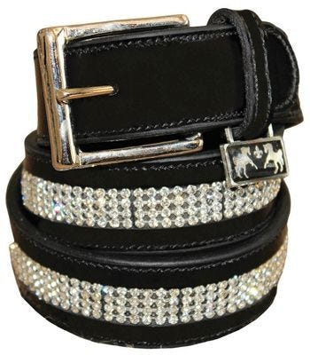 Equine Couture Ladies Bling Leather Belt Lg Havana