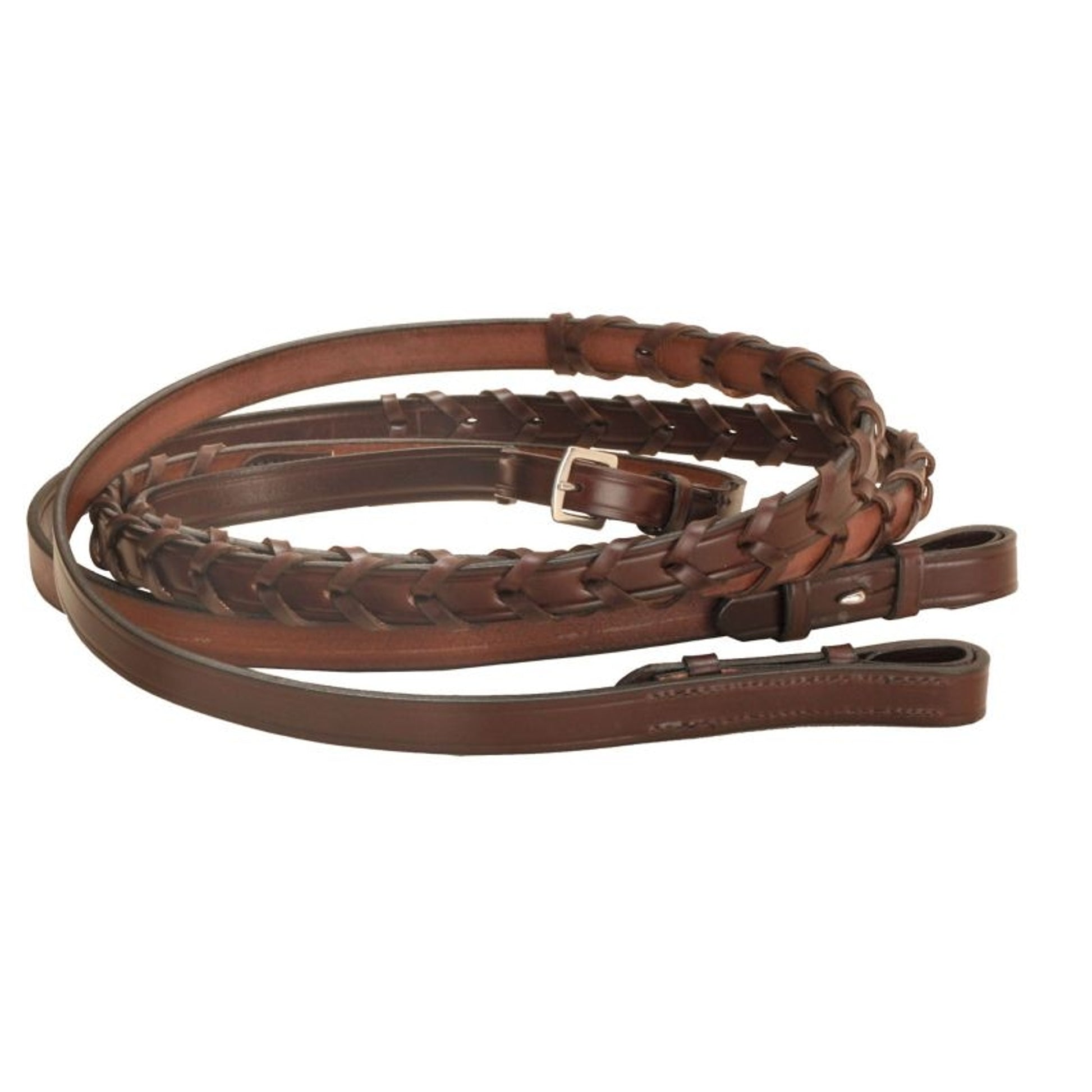 Tory English Laced Rein with Stud Hooks 3/4in Havana
