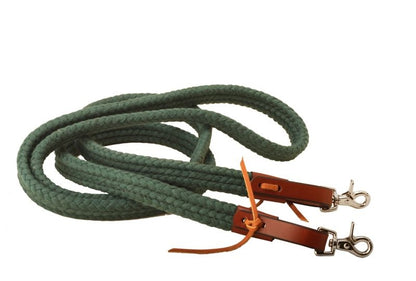 Braided Cotton Continuous Ollie Rein 1x8 Bk/Gry