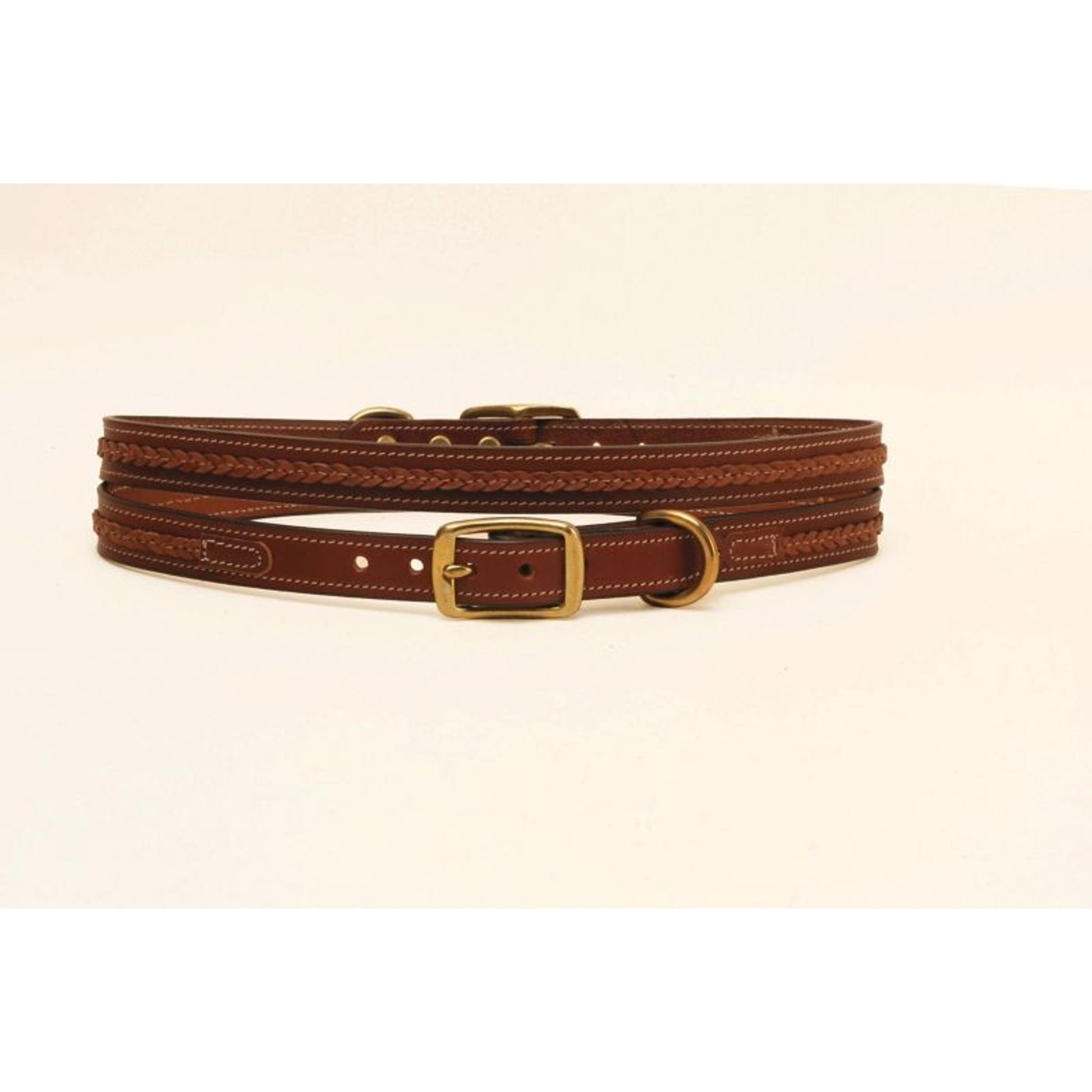 3/4In Dog Collar - Raised Center Braid 12in Bk/Gry