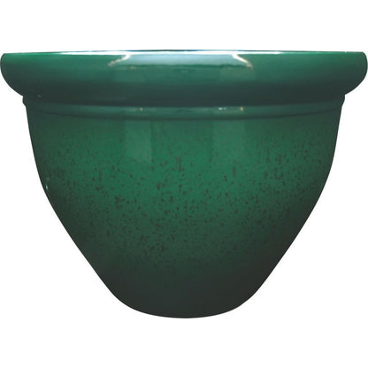 Pizzazz Pop Resin Pottery Planter 9in Analog Green