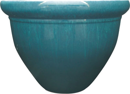 Pizzazz Pop Resin Pottery Planter 9in Analog Green