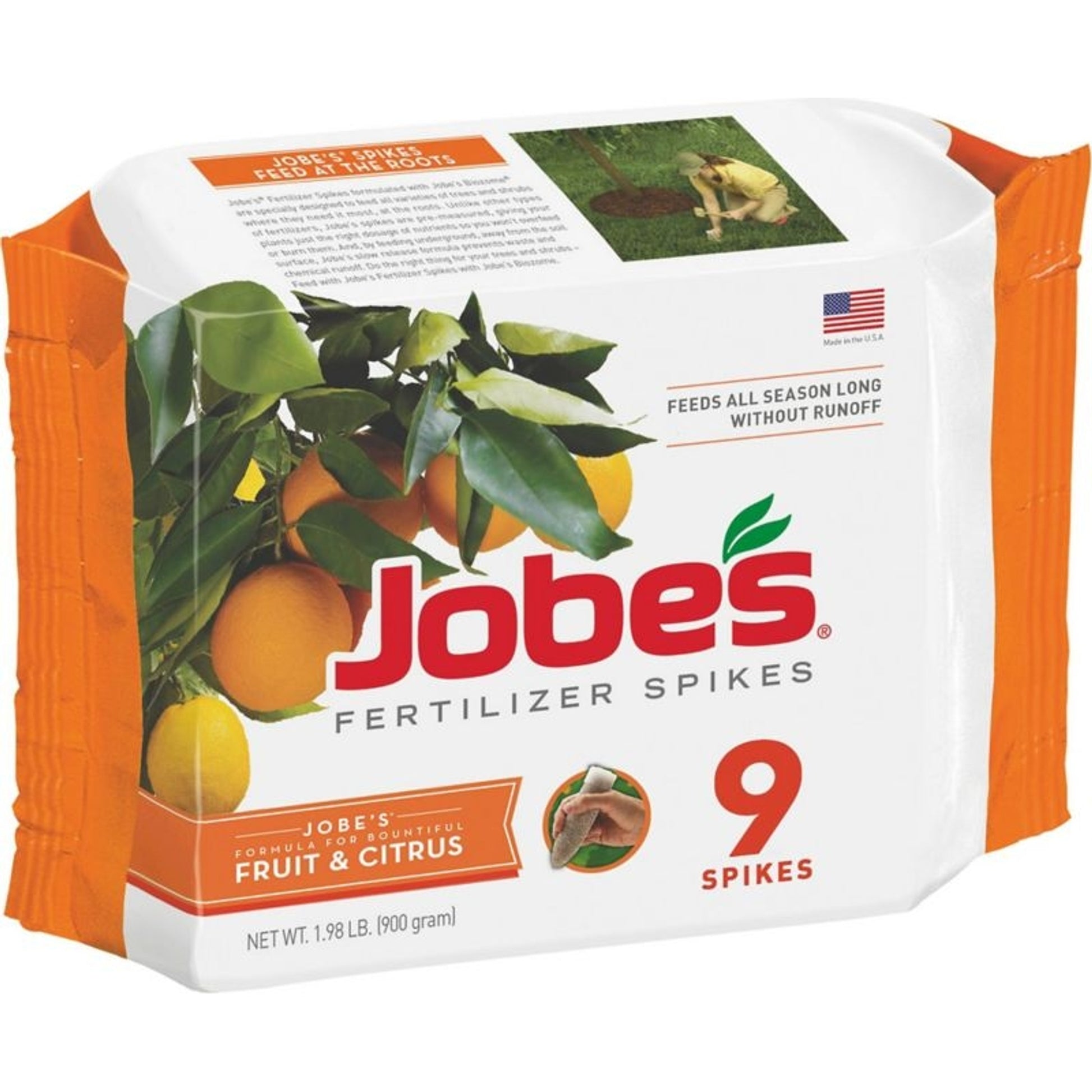 Jobes Organics Fruit Tree Fertilizer Spikes 9Pk