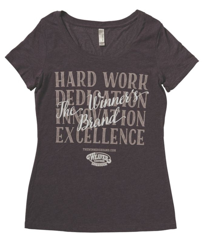 Weaver Ladies Hard Work Fitted T-Shirt LG Plum