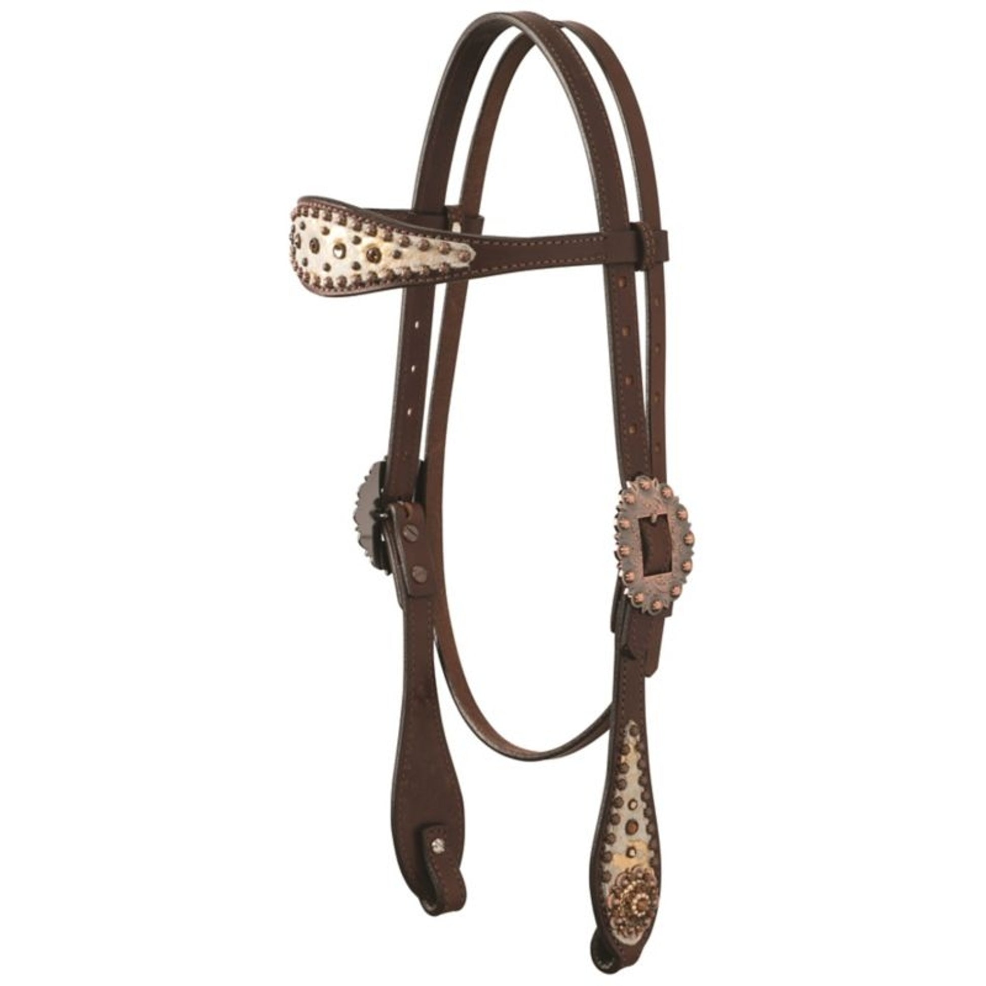 Weaver Gold Dust Browband Headstall Hrs Rich Brown