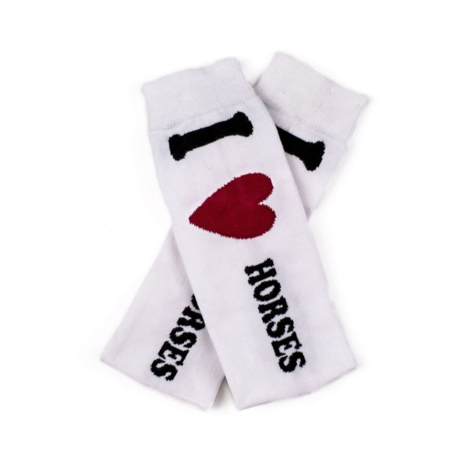Lettia Ladies Bamboo Boot Sock- I Love Horses Navy